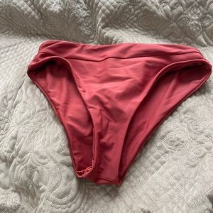 High waisted red bikini bottoms
